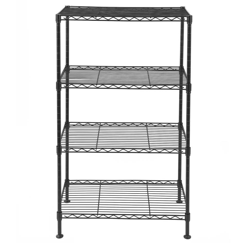 4-Tier Wire Storage Shelves Adjustable Shelving Units Steel Metal Rack Kitchen