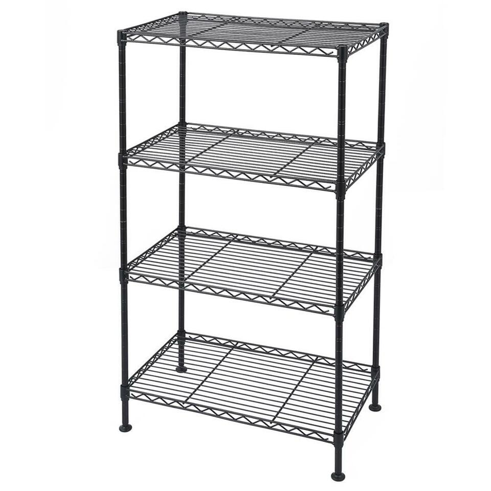 4-Tier Wire Storage Shelves Adjustable Shelving Units Steel Metal Rack Kitchen