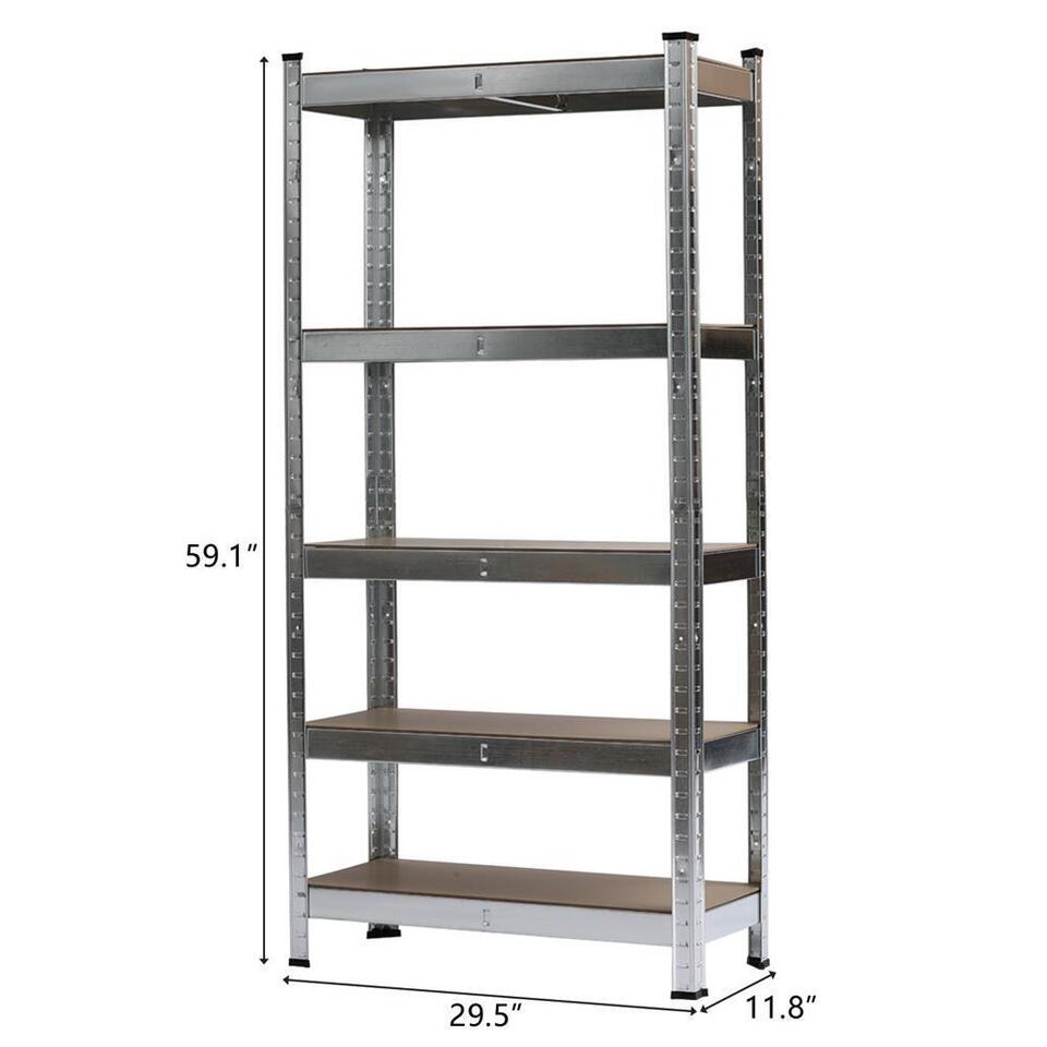5Tier Freestand Garage Shelving Heavy Duty Storage Shelf Organizer Rack Units