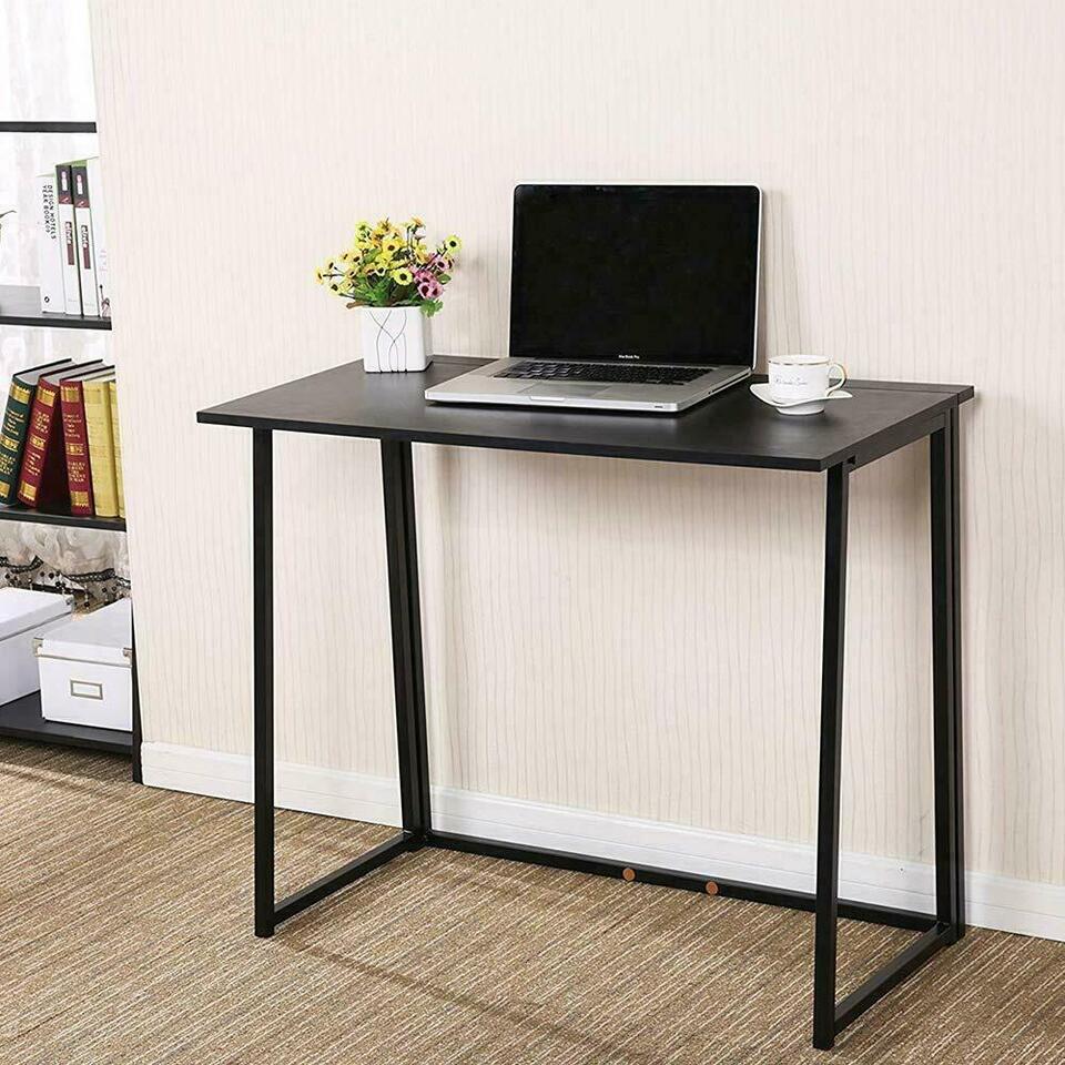 Folding Small Desk Home Office Desk Laptop Study Writing Table- BLACK