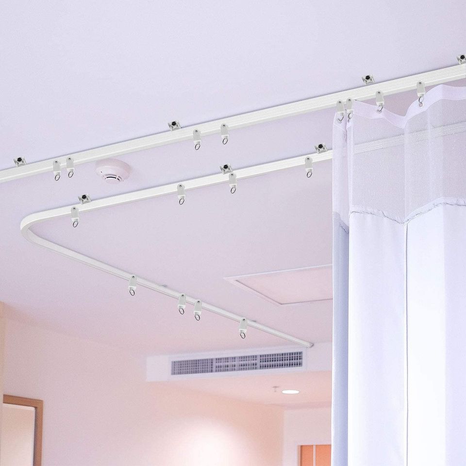 Ceiling Curtain Track Bendable Mount for Curtain Rail Room Divider (White,3 m/ 9.8 ft)