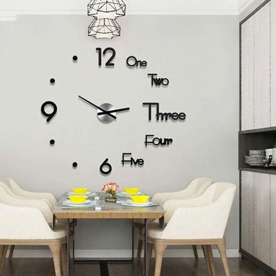 NEW! Large Wall Clock Modern Design 3D Wall Sticker