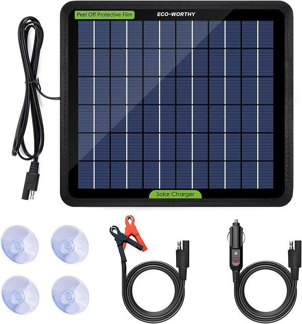 12 Volt 5 Watt Solar Trickle Charger for 12V Batteries Portable