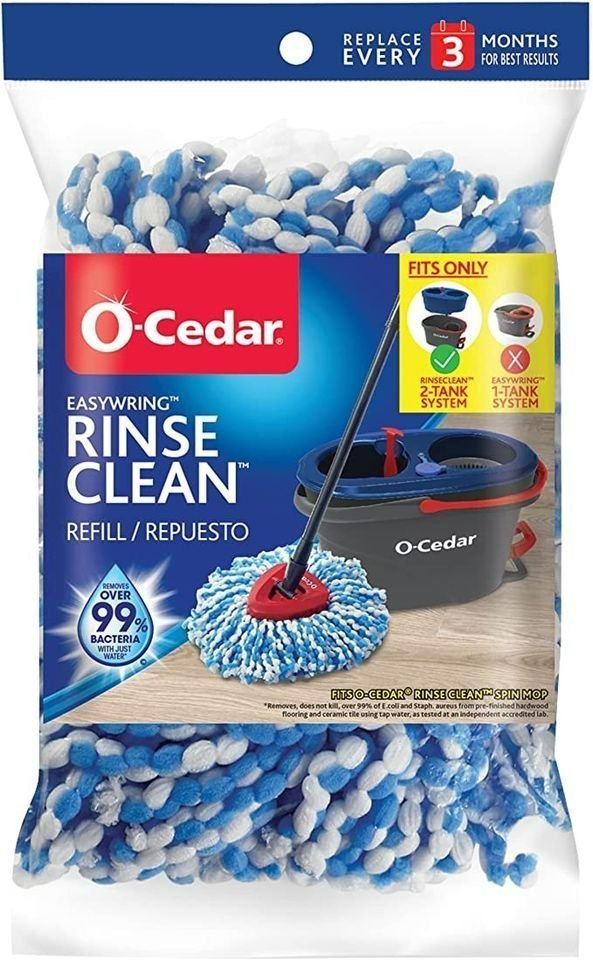 1-Pack EasyWring RinseClean Spin Mop Microfiber Refill,