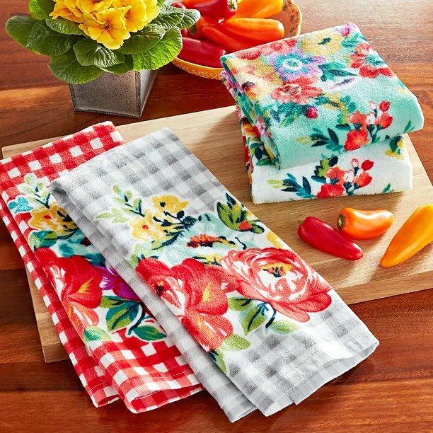 Sweet Romance Kitchen Towel Set, Multicolor, 16