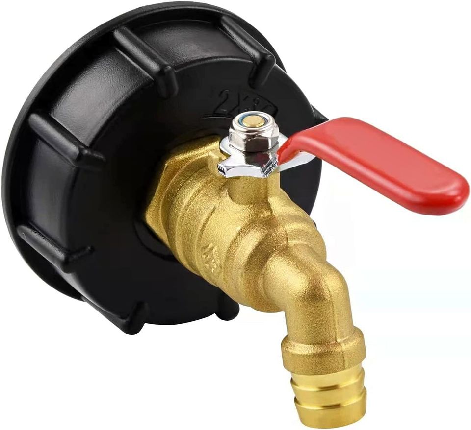 NEW 275 330 Gallon IBC Tote Adapter,IBC Tote Brass Faucet Valve with 5/8