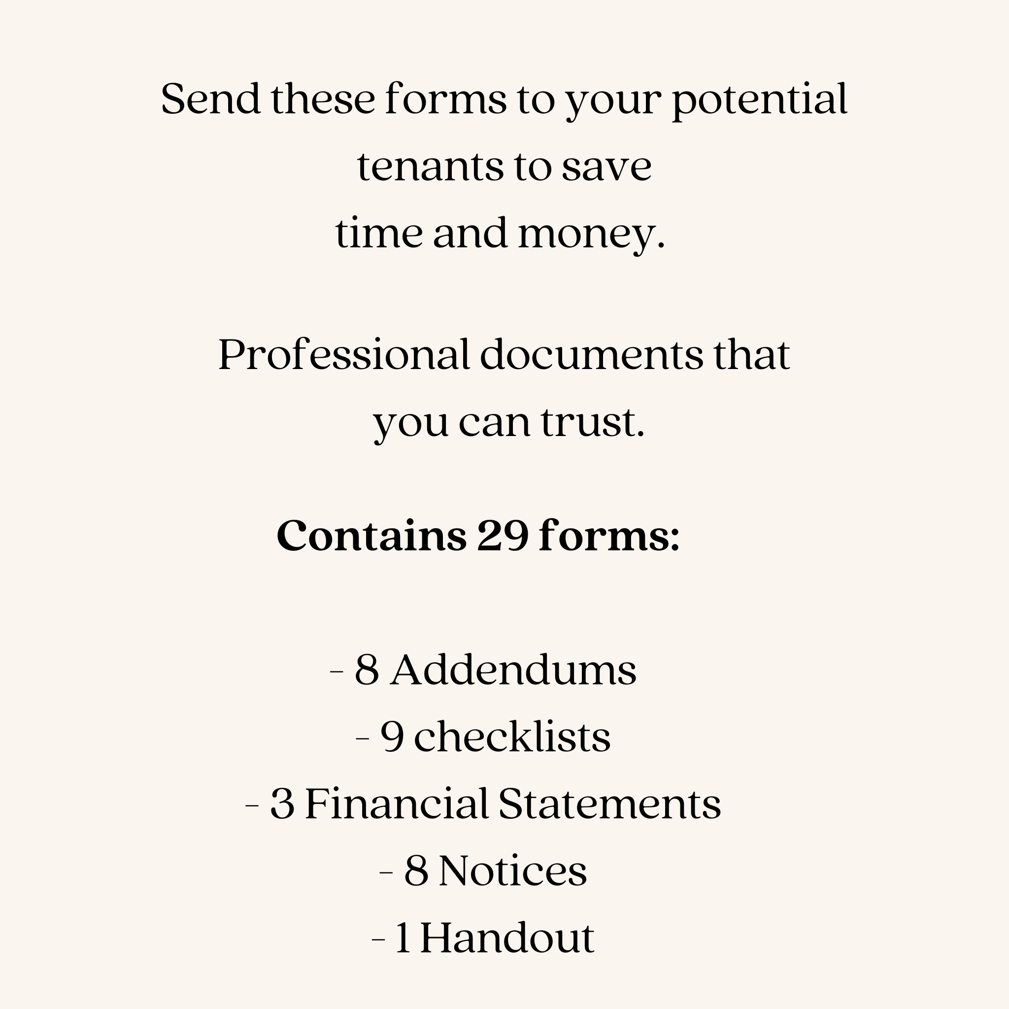 Landlord Forms Property Management Templates for Real Estate Listings Business 29 Documents