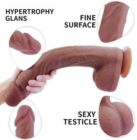 14.5 Inch Extra Long Double Layer Silicone Dildo