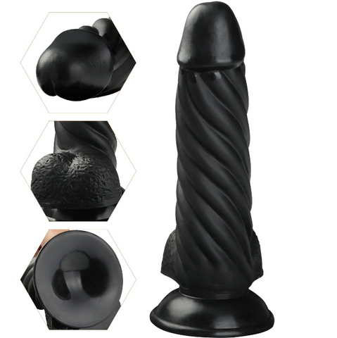8 Inch Fat Boy Black Dildo
