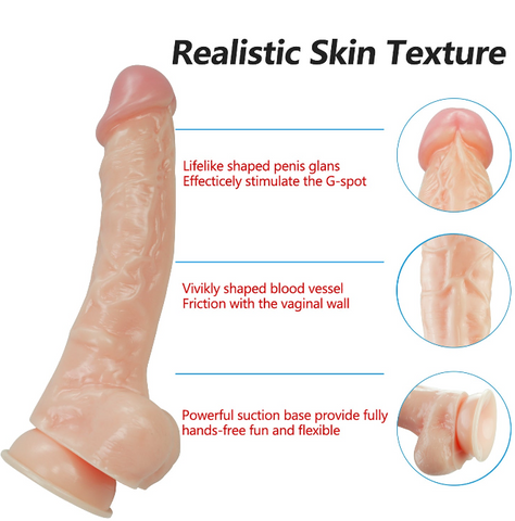 9 Inch Curved Sucker Dildo