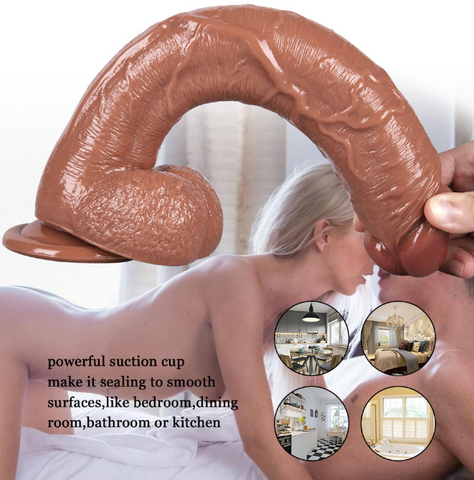 12 Inch Soft Dildo with Balls