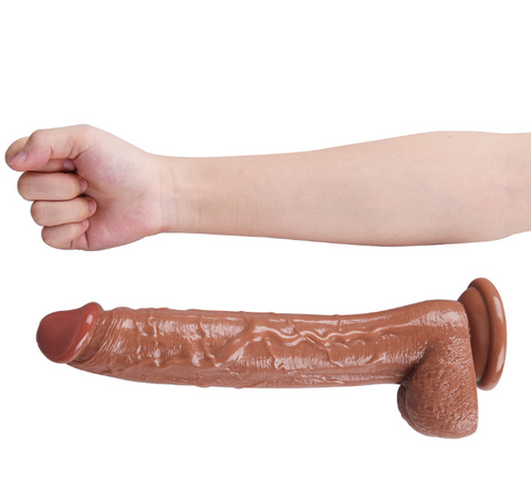 12 Inch Soft Dildo with Balls