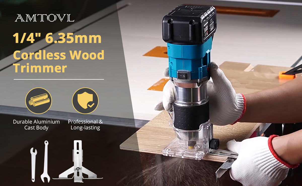 AMTOVL 1/4" 6.35mm Cordless Wood Hand Trimmer