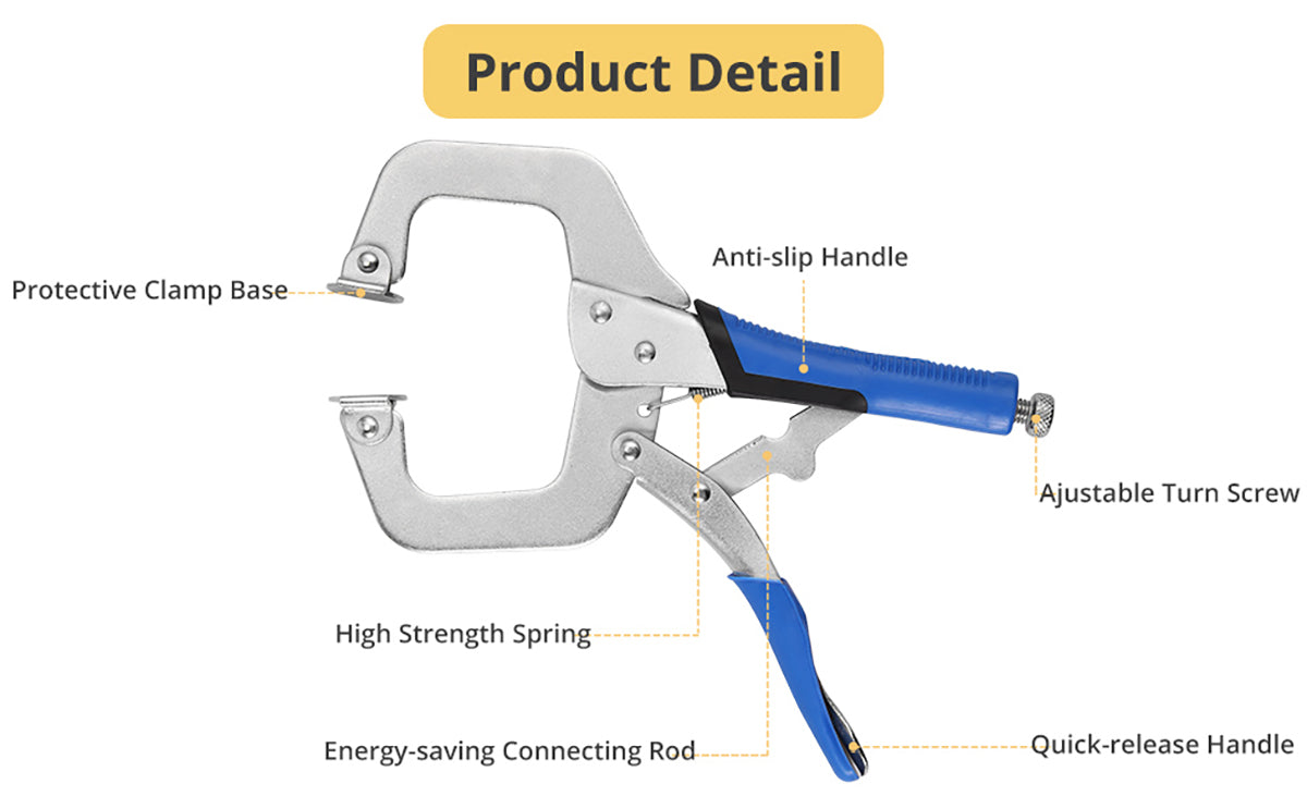 AMTOVL 2PCS 11" Face Clamp Metal Grip