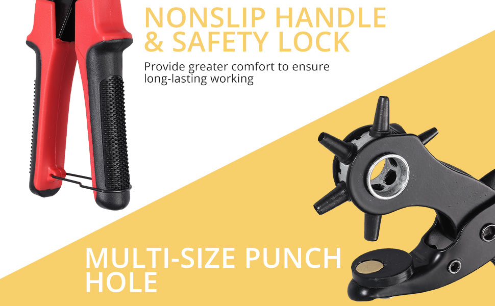 AMTOVL Leather Hole Punch Tool & 240Pcs Leather Rivets