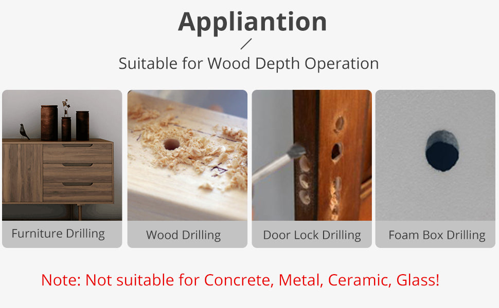 AMTOVL 8pcs Four Slot Wood Drill Bit