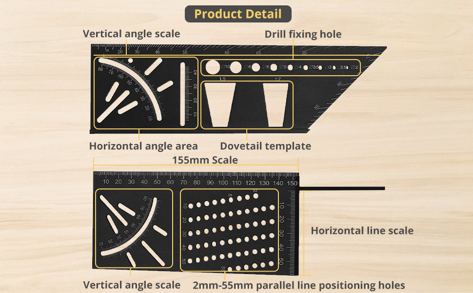 AMTOVL Carpentry Squares Set 2-Piece