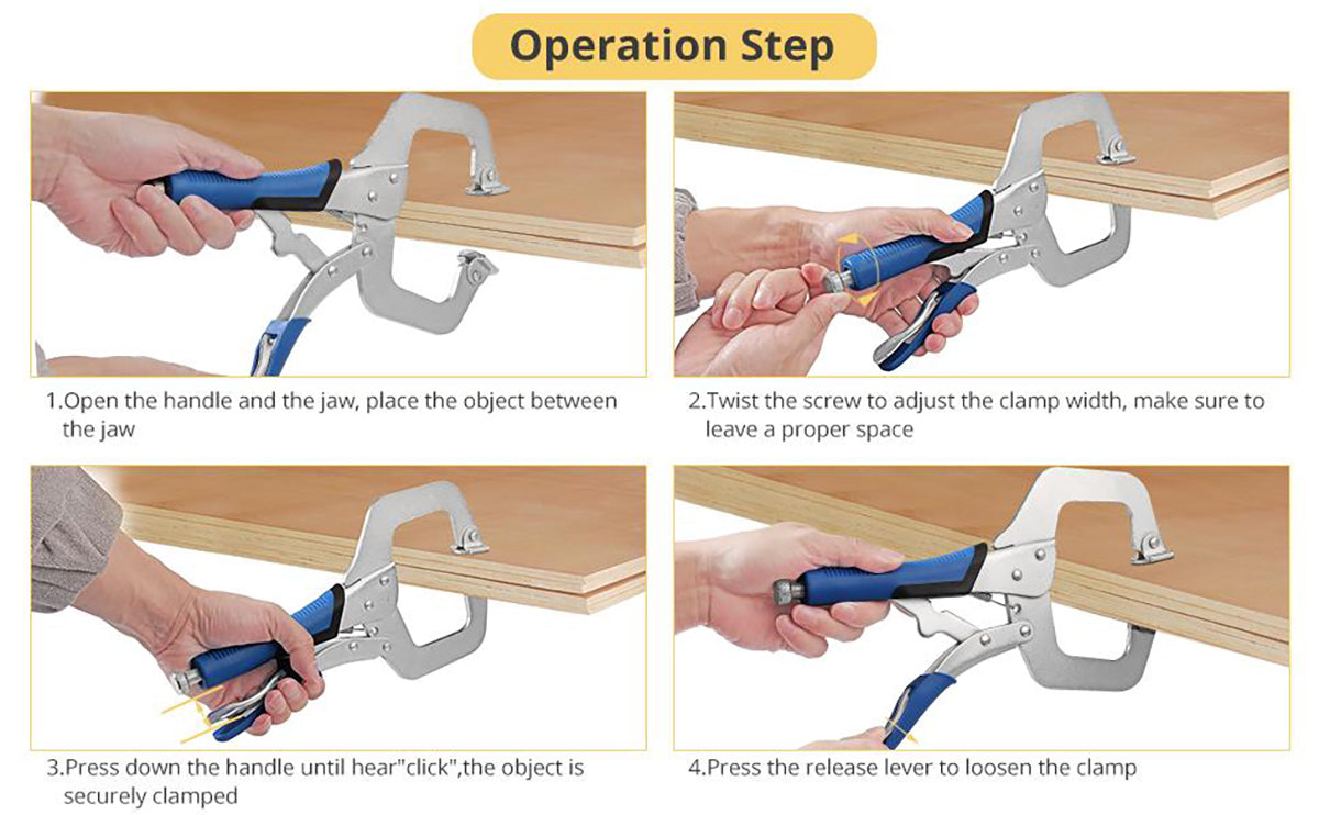 AMTOVL 2PCS 11" Face Clamp Metal Grip