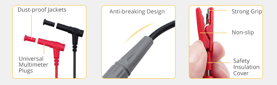 AMTOVL Multimeter Test leads wtih 60V 10A Alligator Clips