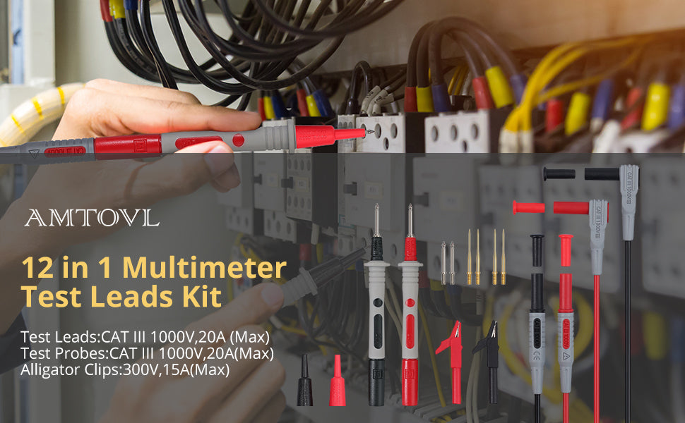 AMTOVL 12 in 1 Super Multimeter Test Lead Kits