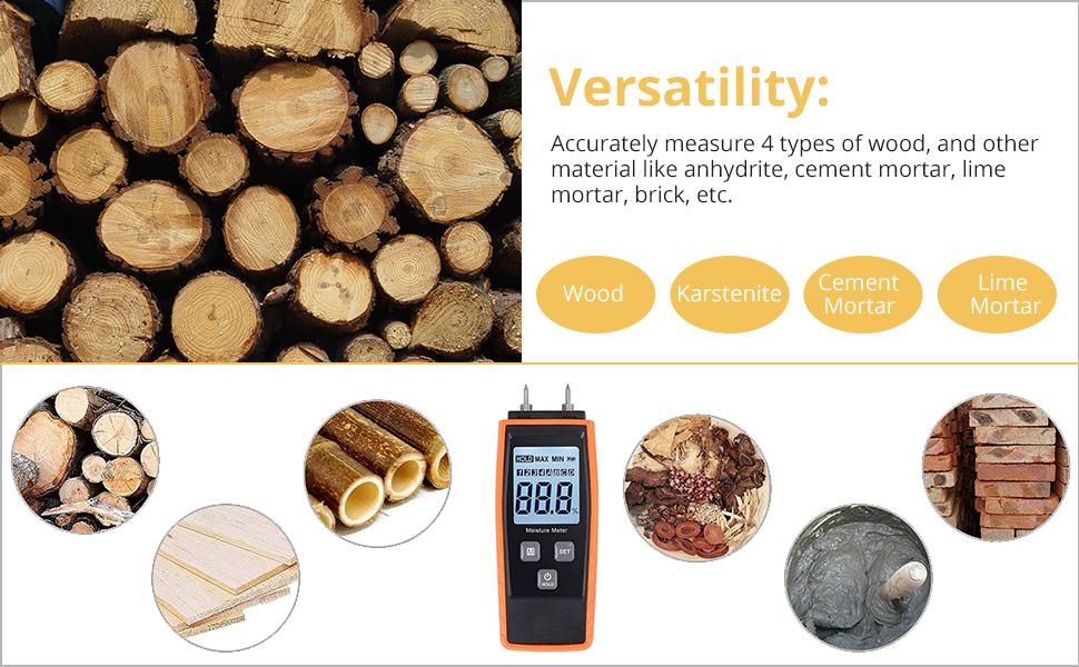 AMTOVL Digital Wood Moisture Meter Portable with Backlight LCD