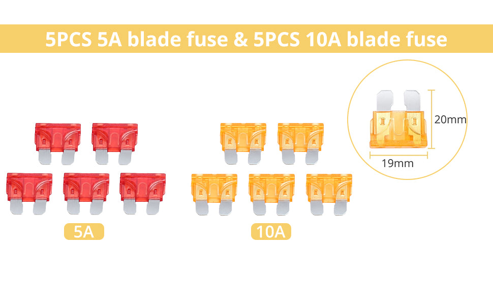AMTOVL 10 Set Standard Inline Fuse Holder
