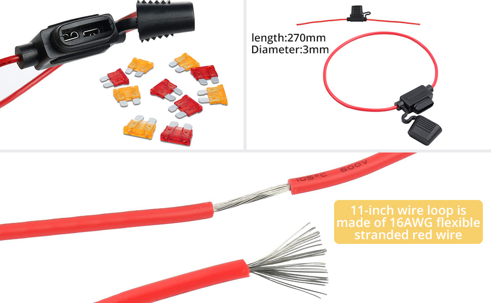 AMTOVL 10 Set Standard Inline Fuse Holder