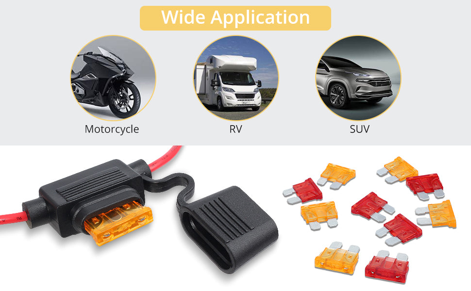 AMTOVL 10 Set Standard Inline Fuse Holder