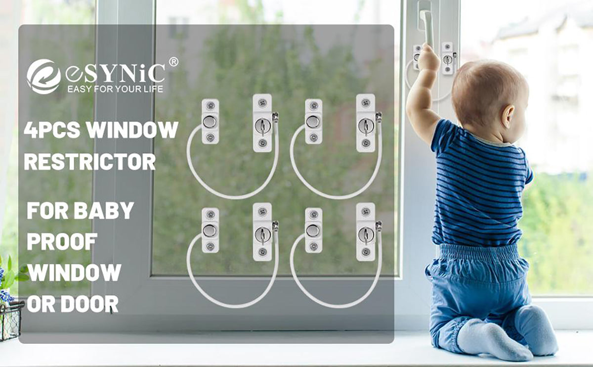 eSynic Popular 4pcs Window Restrictors for Upvc