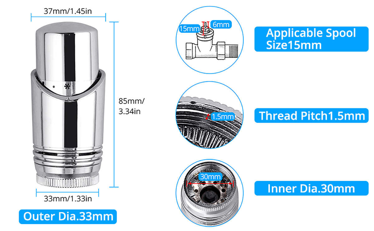 eSynic 2pcs Thermostatic Radiator Head