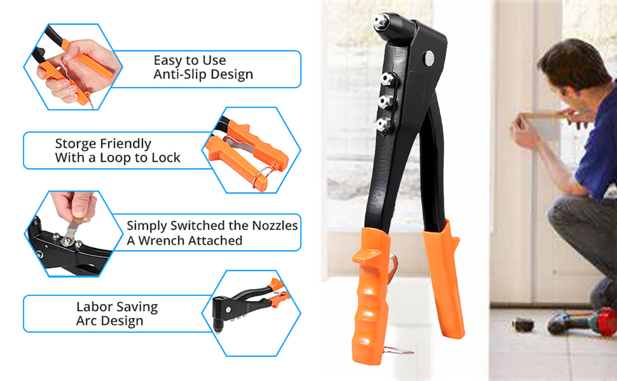 eSynic Popular Rivet Gun Hand Riveter Gun Kits