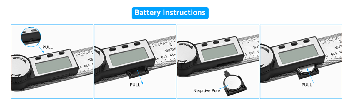 eSynic Digital Protractor 8 Inch/200mm Stainless Steel Electronic Angle Finder Ruler