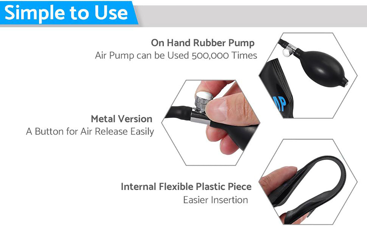 eSynic 3pcs Air Wedge Pump Wedge with Plastic Wedge