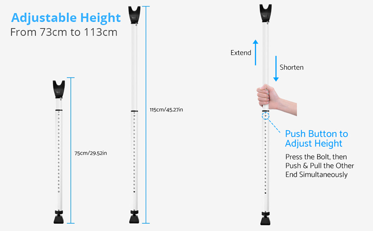 eSynic Professional Adjustable Security Bar Door Brace Portable
