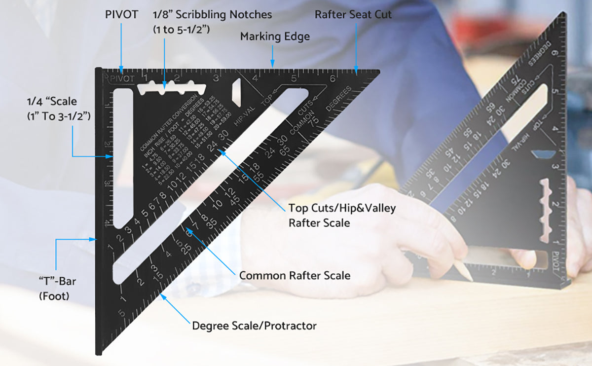 eSynic Alloy Combination Square Capentry, 12 Inch/300mm Combination Square Set