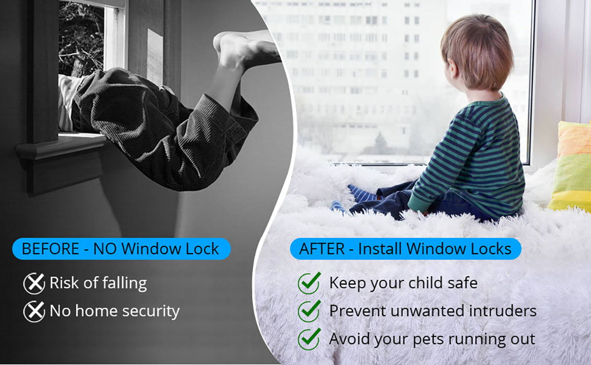 eSynic Popular 4pcs Window Restrictors for Upvc