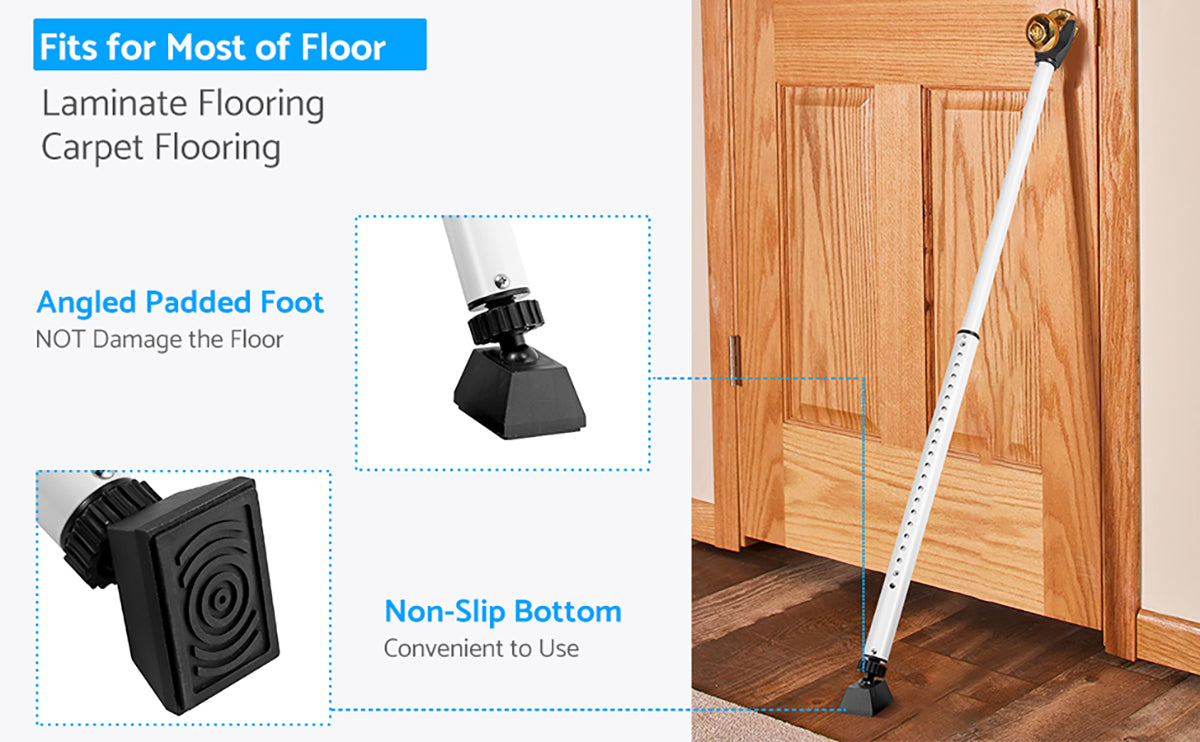 eSynic Professional Adjustable Security Bar Door Brace Portable