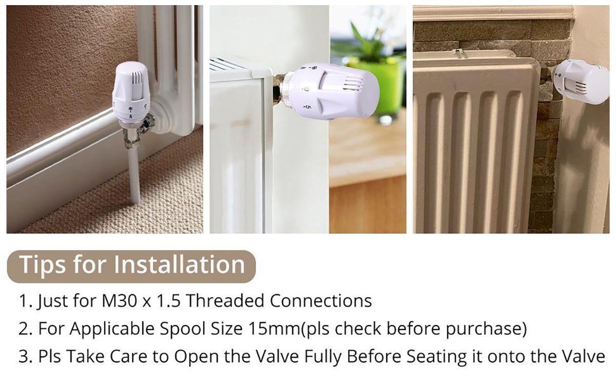 eSynic 4pcs Smart Radiator Thermostat TRV M 30 x 1.5 Radiator