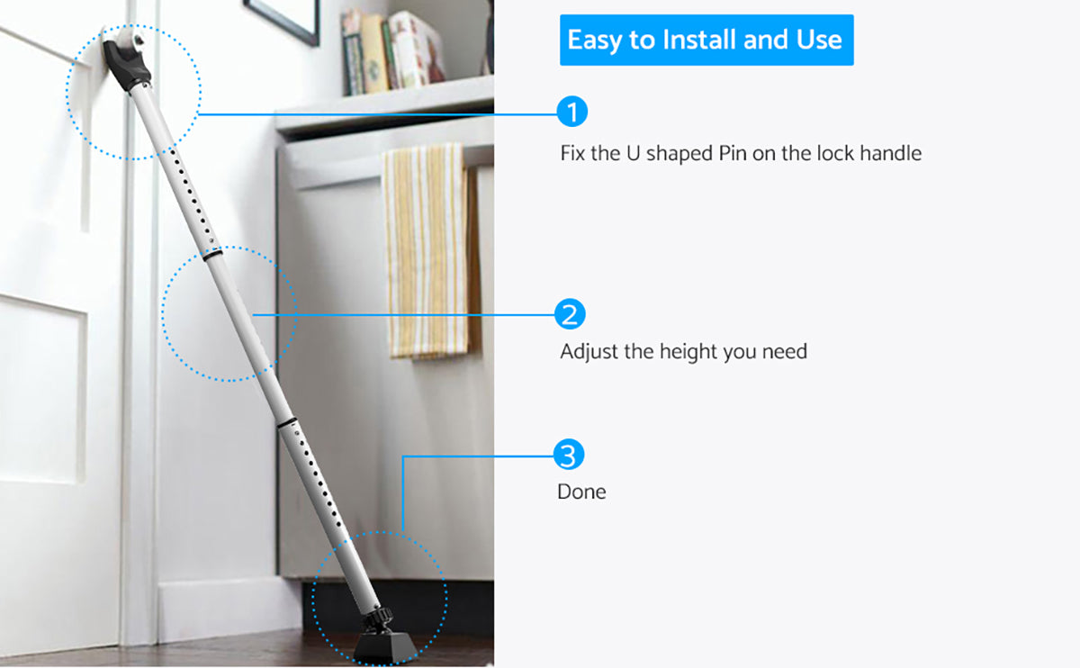 eSynic 3 in 1 Sliding Door Security Bar