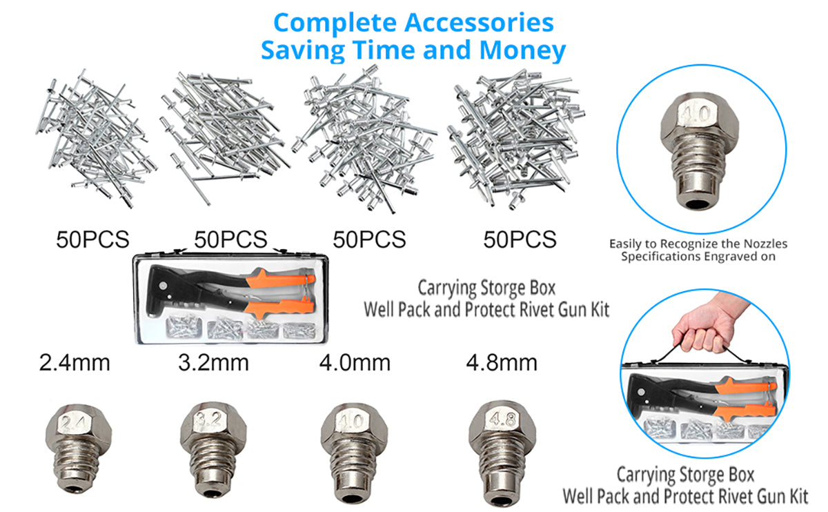 eSynic Popular Rivet Gun Hand Riveter Gun Kits