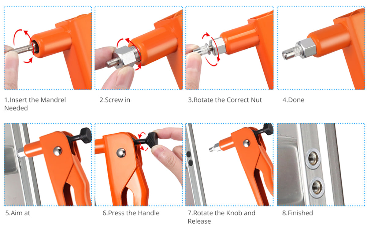 eSynic Professional 10" Hand Rivet Nut Gun