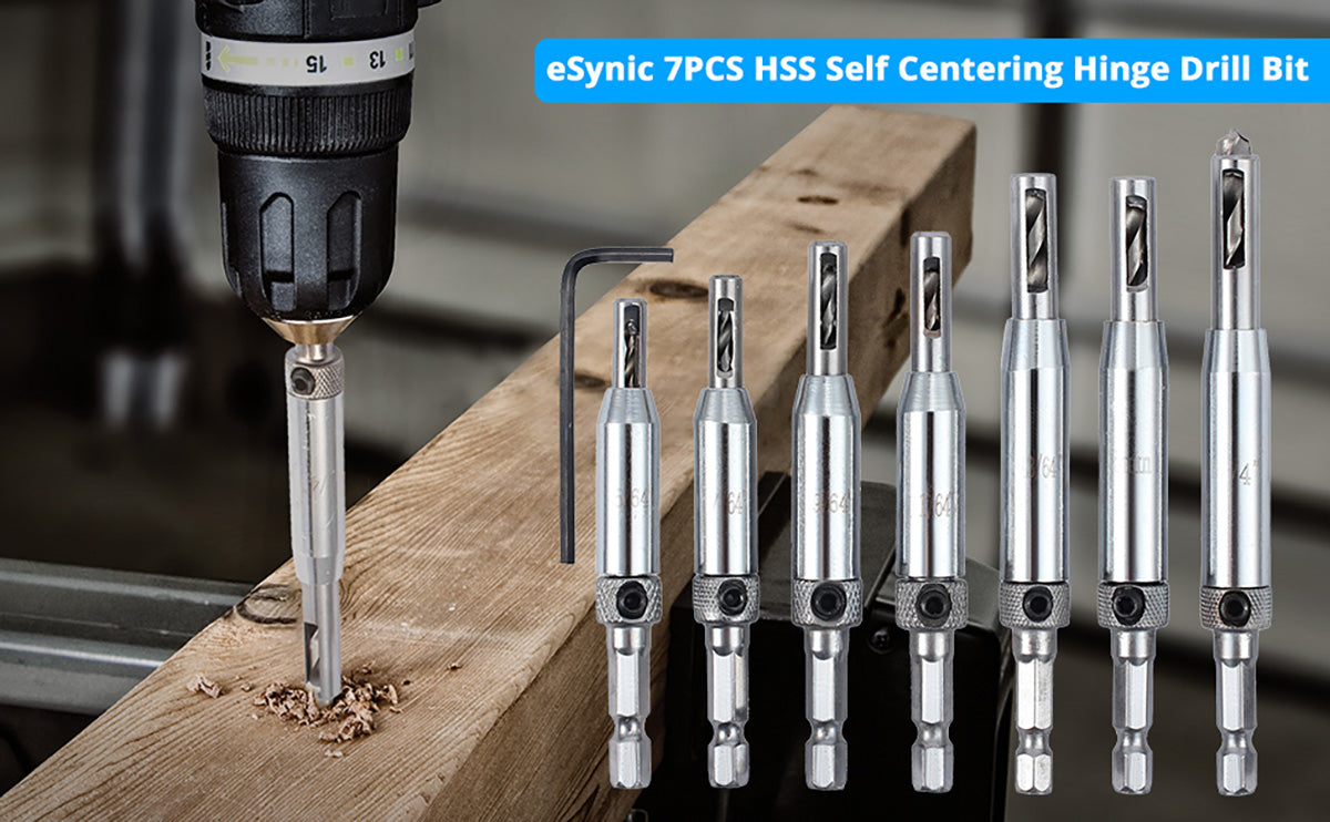 eSynic Popular 7pcs HSS Self-centering Drill Bits Set(5/64" 7/64" 9/64" 11/64" 5MM 13/64" 1/4" )