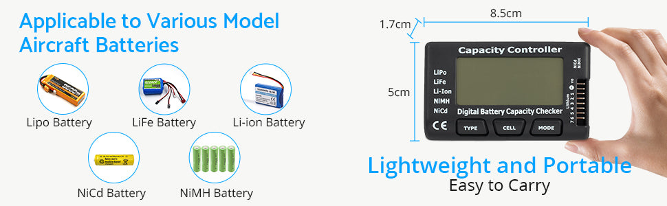 eSynic Digital Battery Capacity Tester Indicator LCD Battery Capacity Voltage