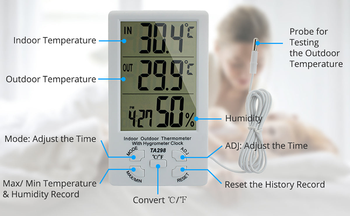 eSynic Digital LCD Display Hygrometer Thermometer