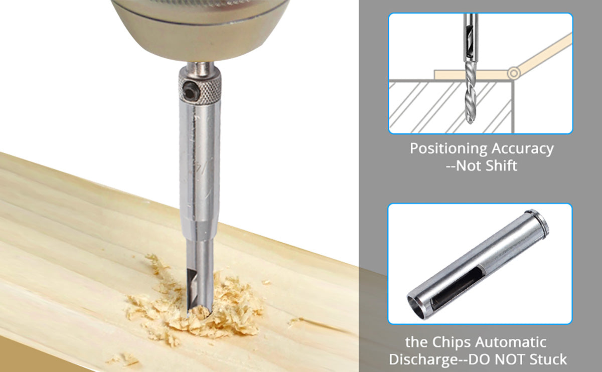 eSynic Popular 7pcs HSS Self-centering Drill Bits Set(5/64" 7/64" 9/64" 11/64" 5MM 13/64" 1/4" )