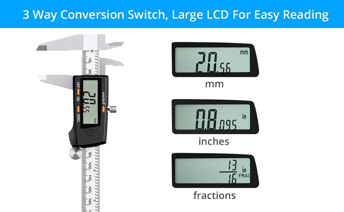 eSynic Digital Vernier Caliper 200 mm/ 8 Inch Stainless Steel