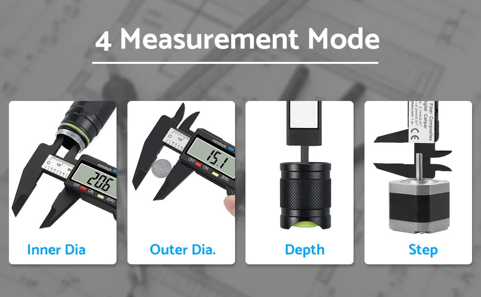 eSynic Digital Vernier Caliper 6Inch/150mm with 32 Blade Feeler Gauge