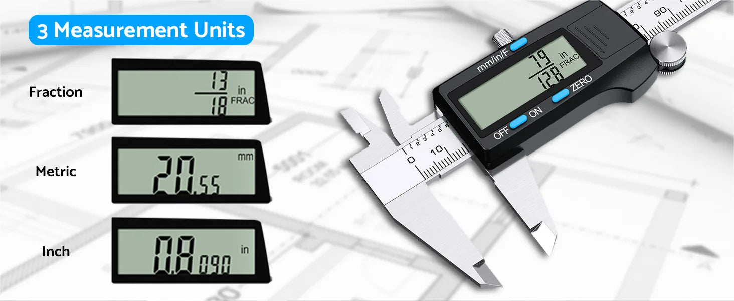 eSynic Digital Vernier Caliper with 32 Blade Feeler Gauge 150mm/6Inch