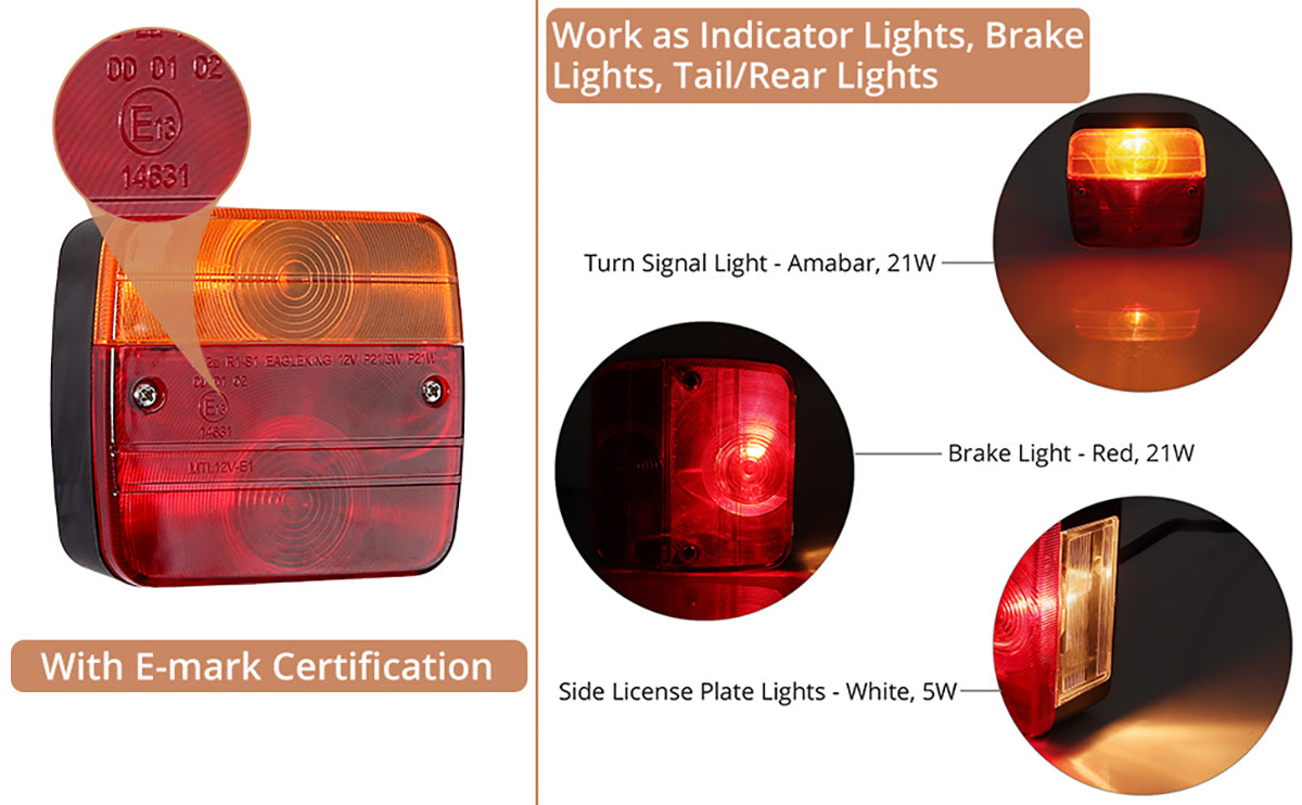 eSynic Profeesional Waterproof Magnetic Trailer Light Set