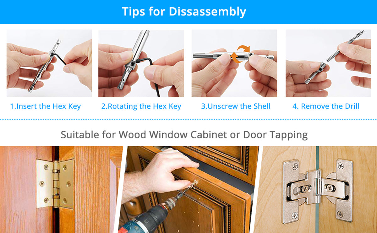 eSynic Popular 7pcs HSS Self-centering Drill Bits Set(5/64" 7/64" 9/64" 11/64" 5MM 13/64" 1/4" )